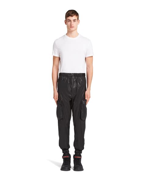 prada rubber strap trackpants|prada cargo pants men.